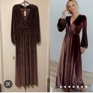 Baltic Born Sadie Velvet Maxi Dress - Dusty Plum